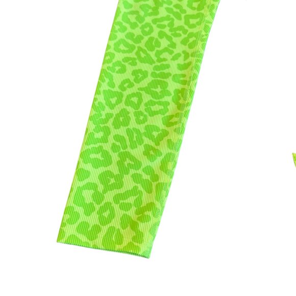 Beach Riot Sport Ayla Neon Green Animal Print Leggings Cheetah Workout Sz Small - Picture 4 of 11